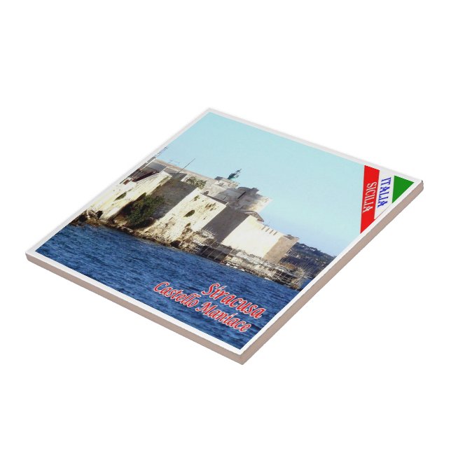 Azulejo SCL070 SIRACUSA Castle Maniace, Sicilia, (Lado)