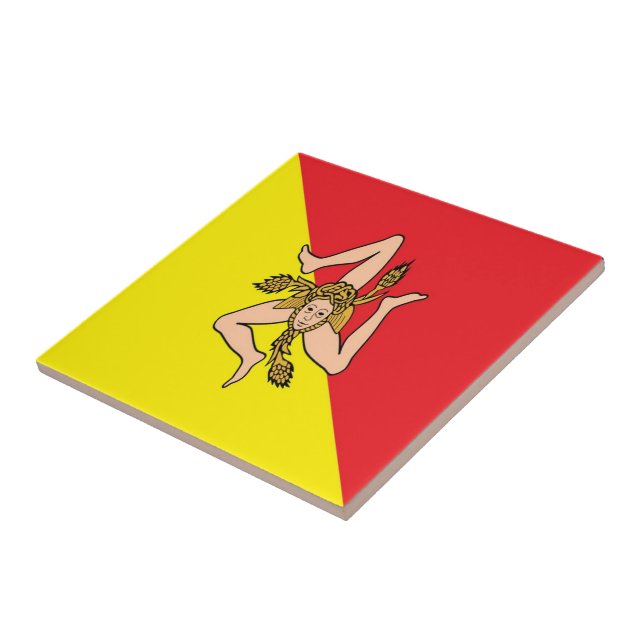 Azulejo SCL082 SICILIAN FLAG, Sicilia, Italia, (Lado)