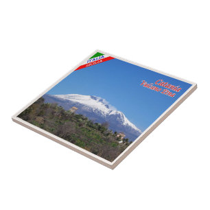 Azulejo SCL088 CATANIA, Etna con nieve, Sicilia,