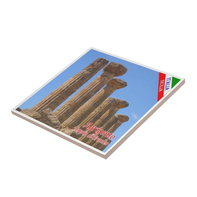 Azulejo SCL094 AGRIGENTO, Temple Eracleo, Sicilia, (Lado)