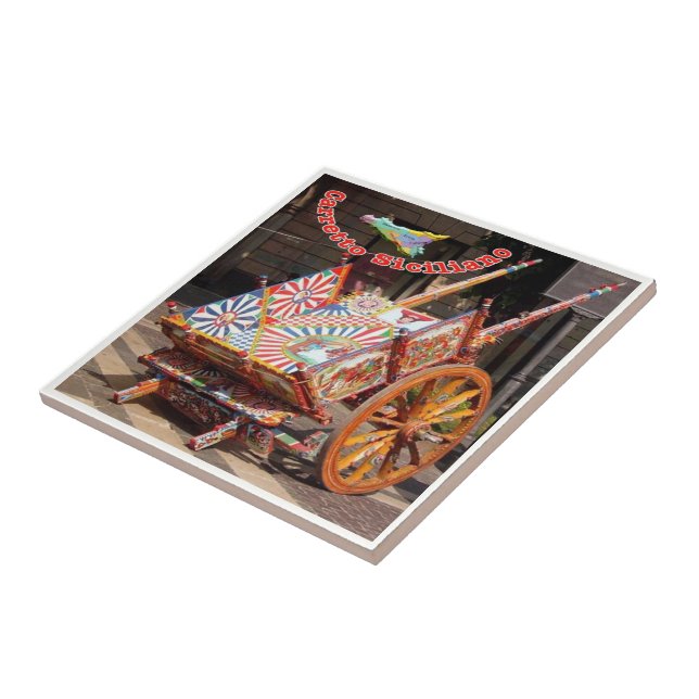 Azulejo SCL095 CARRO SICILIANO TÍPICO, Sicilia, (Lado)