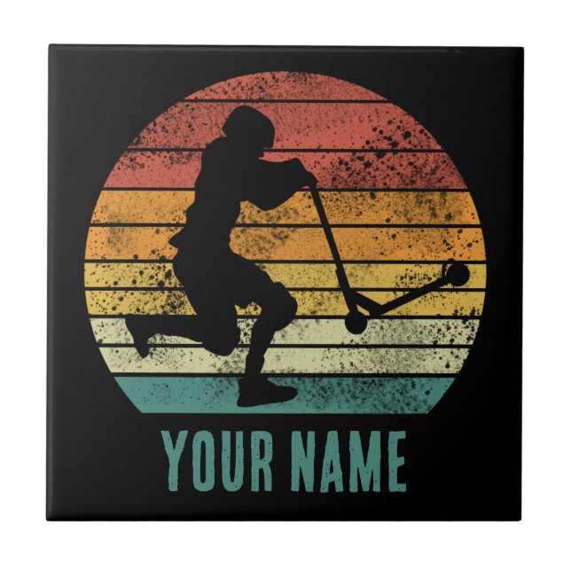 Azulejo Scooter Vintage Sunset Retro Diseño E-Scooter (Frente)