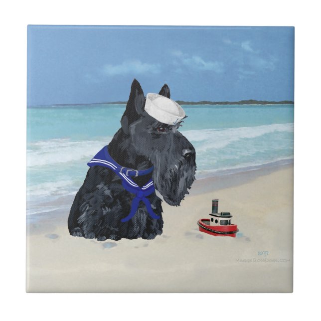 Azulejo Scottie en la Playa (Frente)