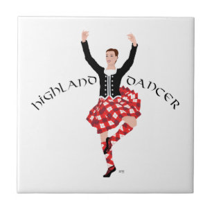 Azulejo Scottish Highland Fling - Cuadros Escoceses Rojos