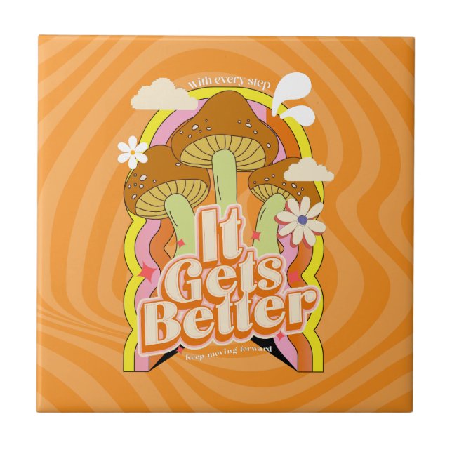 Azulejo Se pone mejor | Buenas vibraciones y sentidos de G (Frente)