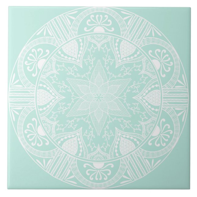 Azulejo Sea Glass Mandala (Frente)