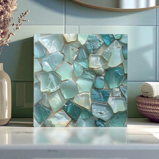 Azulejo Sea Glass Mosaic Teal ID1183 (Subido por el creador)