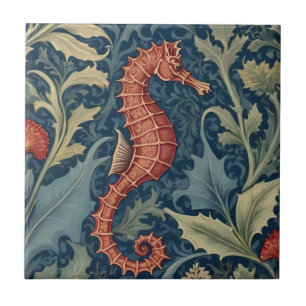 Azulejo Seahorse William Morris estilo R Sea Marine