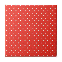 Azulejo Seamless red background polka dot pattern