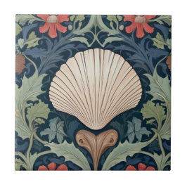 Azulejo Seashell William Morris estilo océano con temática