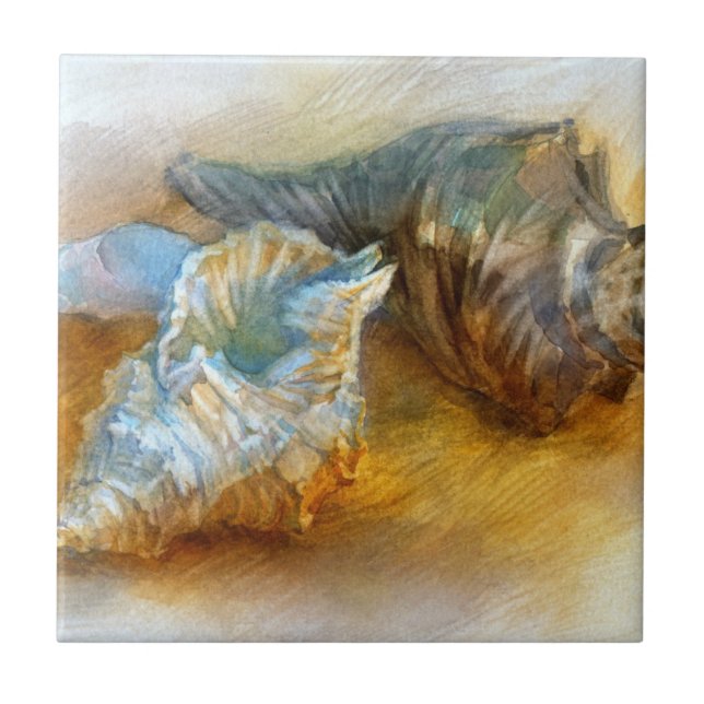 Azulejo Seashells en la playa (Frente)
