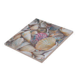Azulejo Seashells Ocean Beach Mosaic Art Nautical