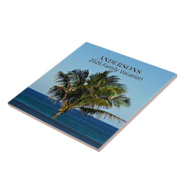 Azulejo Seaside Palm Moment | Family Name & Trip Year (Lado)
