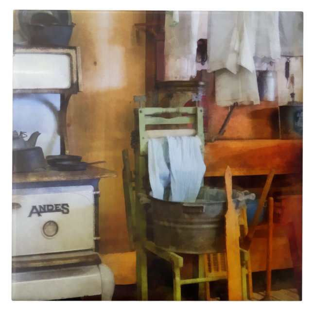 Azulejo Secado de ropa en la cocina (Frente)