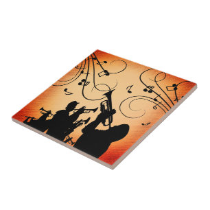 Azulejo Sección de trompeta Jazz Música Naranja Óxido