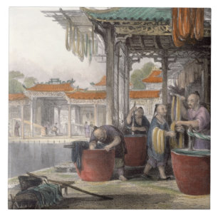 Azulejo Seda de teñido y de enrrollamiento, de 'China en