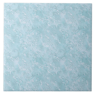 Azulejo Seda Moire Pequeño Patrón en Aqua Brillante