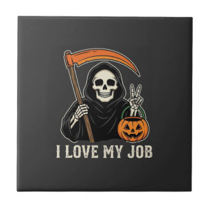 Azulejo Segador I Love My Job Diseño de Halloween