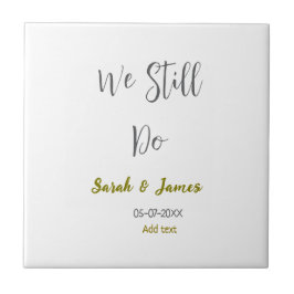 Azulejo Seguimos haciendo boda aniversario simple oro gris