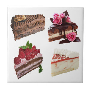 Azulejo Selección de Postres de Tarta Adorables