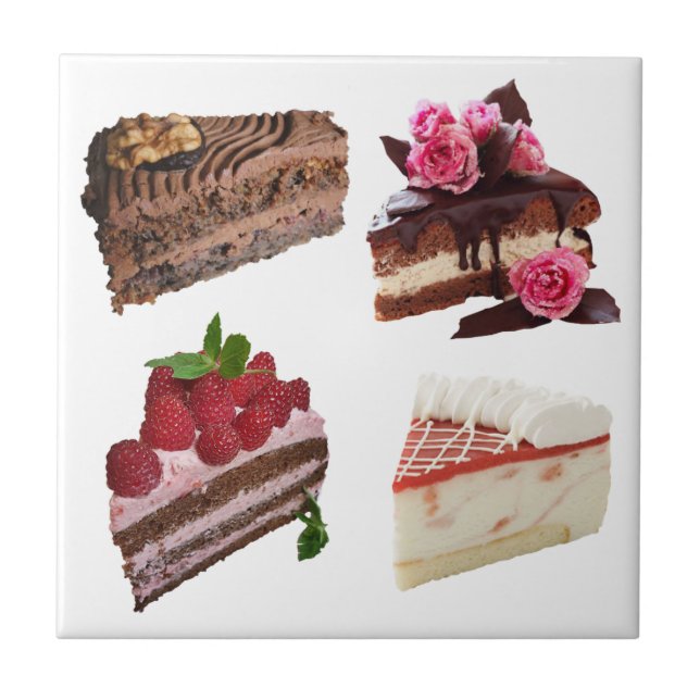 Azulejo Selección de Postres de Tarta Adorables (Frente)