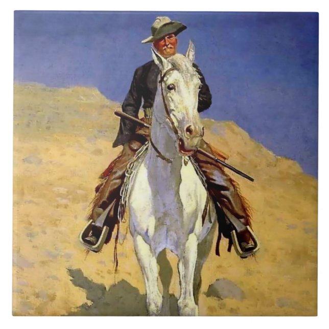 Azulejo “Self Portrait on a Horse” by Frederic Remington (Frente)