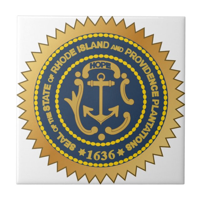 Azulejo Sello del estado de Rhode Island (Frente)