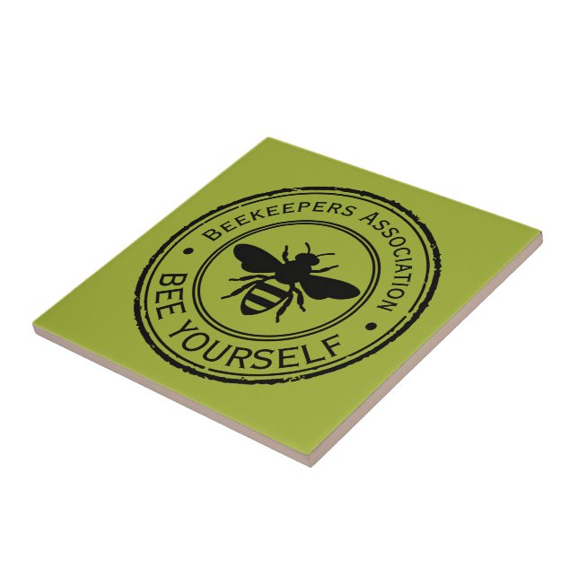 Azulejo Sello - TU TEXTO - ABEJA 1 - Diversión de fanático (Lado)