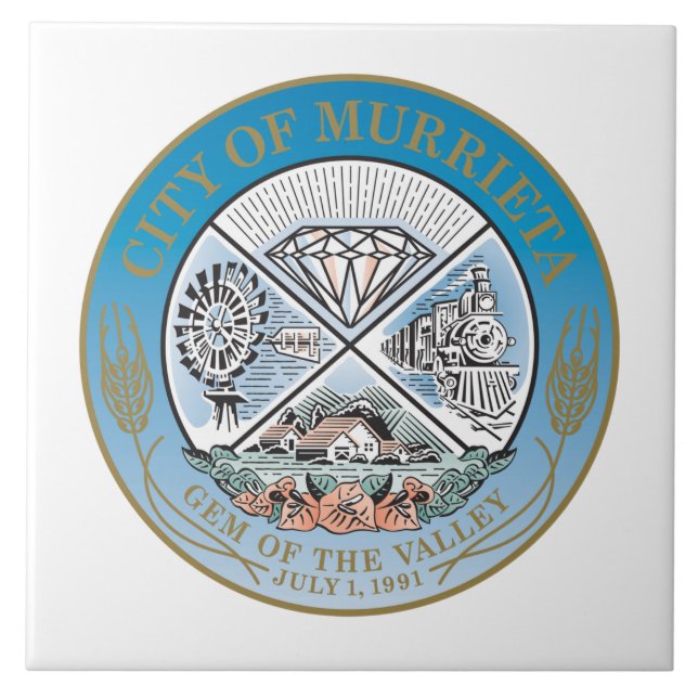 Azulejo Sello urbano de Murrieta (California) (Frente)