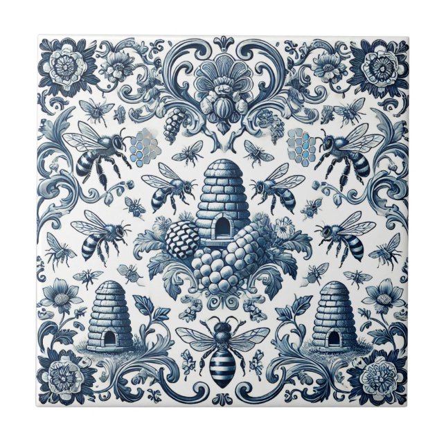 Azulejo Sellos de apicultura Ucrania Apicultura Vintage (Frente)