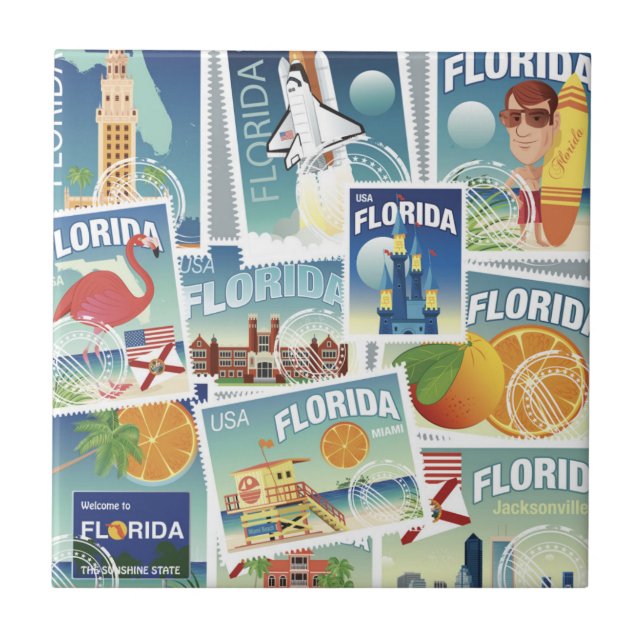 Azulejo Sellos de la Florida (Frente)