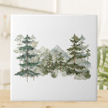 Azulejo Selva acuática de pino y montaña rusa<br><div class="desc">Traiga la belleza de la naturaleza a casa con nuestra rústica acuarela Pine Forest y cerámica de montaña. ¡Un toque de exterior para tu espacio!</div>