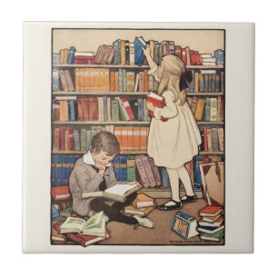 Azulejo Semana del Libro Infantil por Jessie Willcox Smith