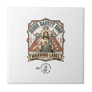 Azulejo señal de seguridad de Jesús etiqueta de advertenci