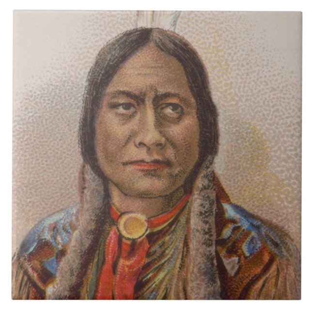 Azulejo Señales de humo: El jefe indio lakota está sentado (Frente)