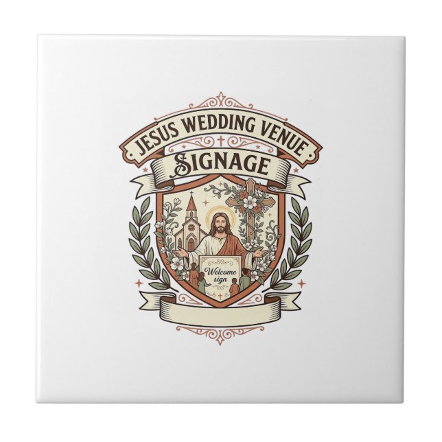 Azulejo Señalización de lugar de bodas de Jesús Lugar de b (Frente)