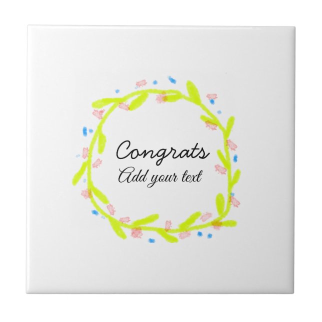 Azulejo Sencillas felicitaciones mínimas graduación añadir (Frente)