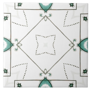 Azulejo Sencillo,mínimo,blanco y verde,mosaico,