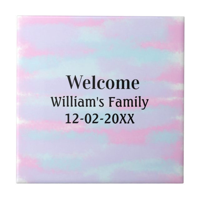 Azulejo sencillo minimo logotipo de monograma bienvenida p (Frente)