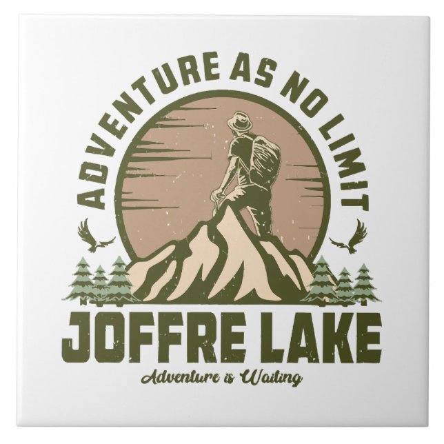 Azulejo Senderismo Retro Lago Joffre (Frente)