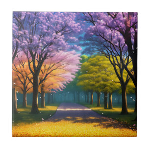 Azulejo **"Sendero de Púrpura: Camino de Jacarandas"**