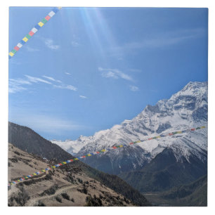 Azulejo sendero del circuito de Annapurna en el centro de
