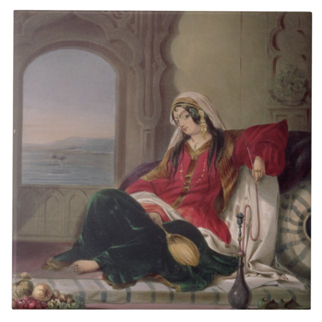 Azulejo Señora de Kandahar de la fila, contratada a fumar, (Frente)