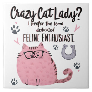 Azulejo ¿Señora Gata Loca? Regalo Divertido para Amantes d