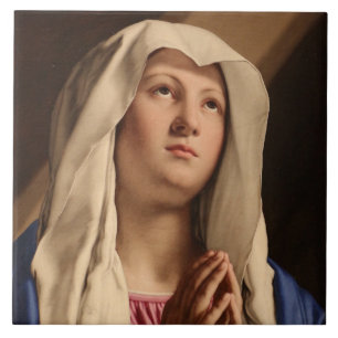 Azulejo Señora Madonna Orando (Virgen María) (Arte Cristia