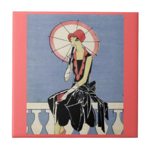 Azulejo Señora retra Tile del art déco