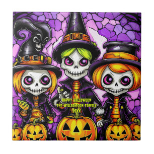 Azulejo Sentimiento de nombre Familia de Brujas Skeleton S