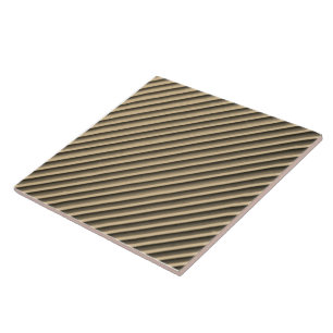 Azulejo Sepia de moda Color Faux Stripe Cerámica Tile