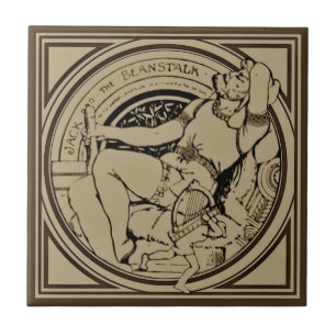 Azulejo Sepia Minton Jack & Beanstalk Hale Tile
