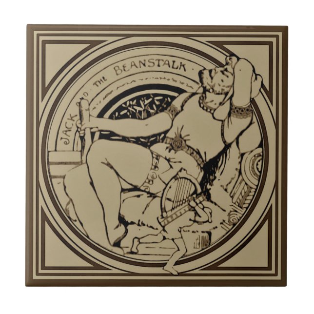 Azulejo Sepia Minton Jack & Beanstalk Hale Tile (Frente)
